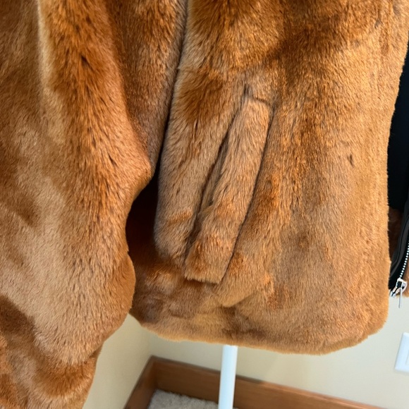 Free People Fall Terra Cotta Caramel Faux Fur Lined Bomber Jacket. 🧡🖤🧡 - Picture 2 of 14